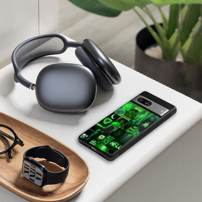 black green aesthetic collage back phone cover | glass case for google pixel 9 pro xl