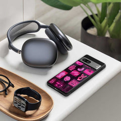 Black Pink Aesthetic Collage Phone Cover | Glass Case