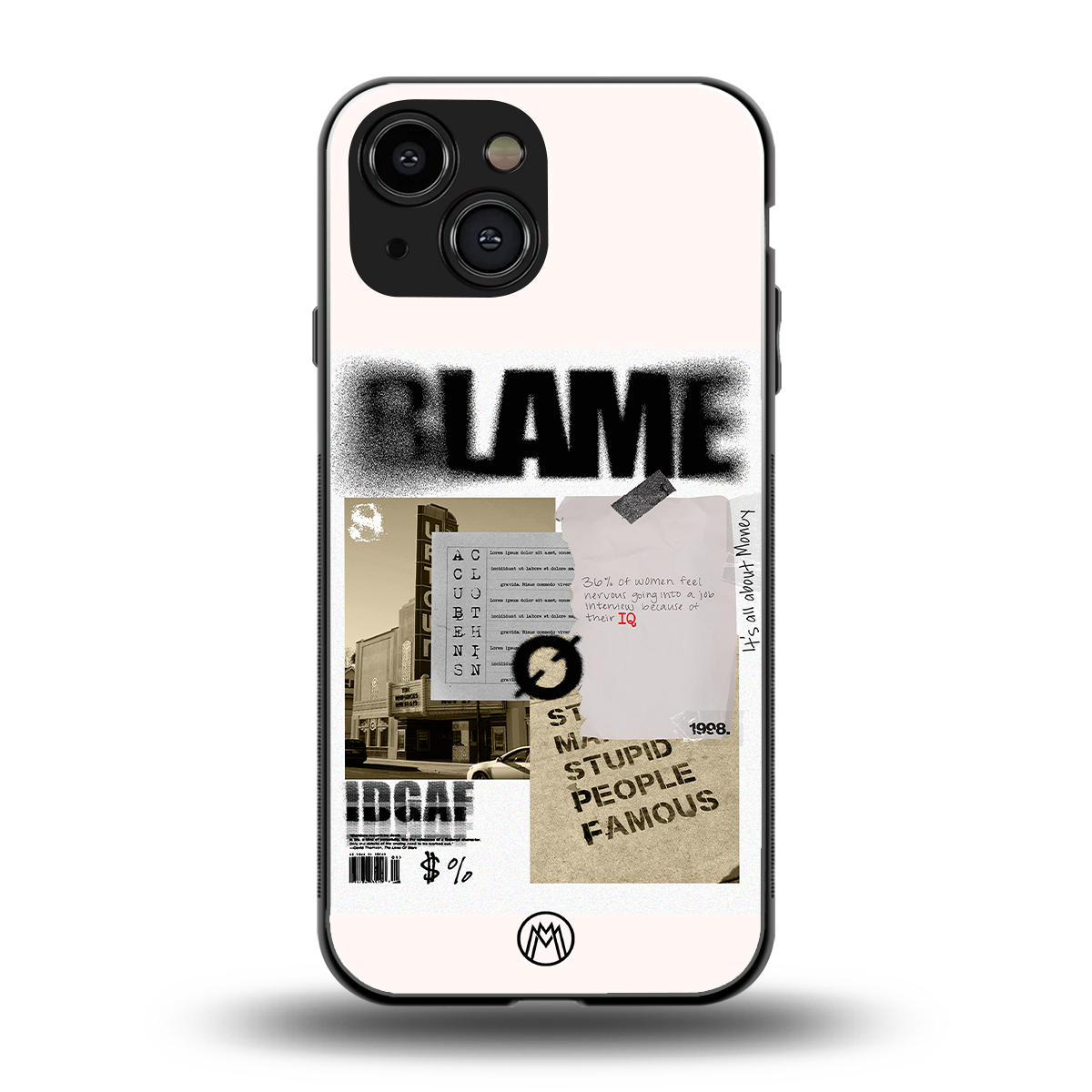 blame back phone cover | glass case for iphone 13 mini