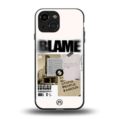 blame back phone cover | glass case for iphone 13 mini