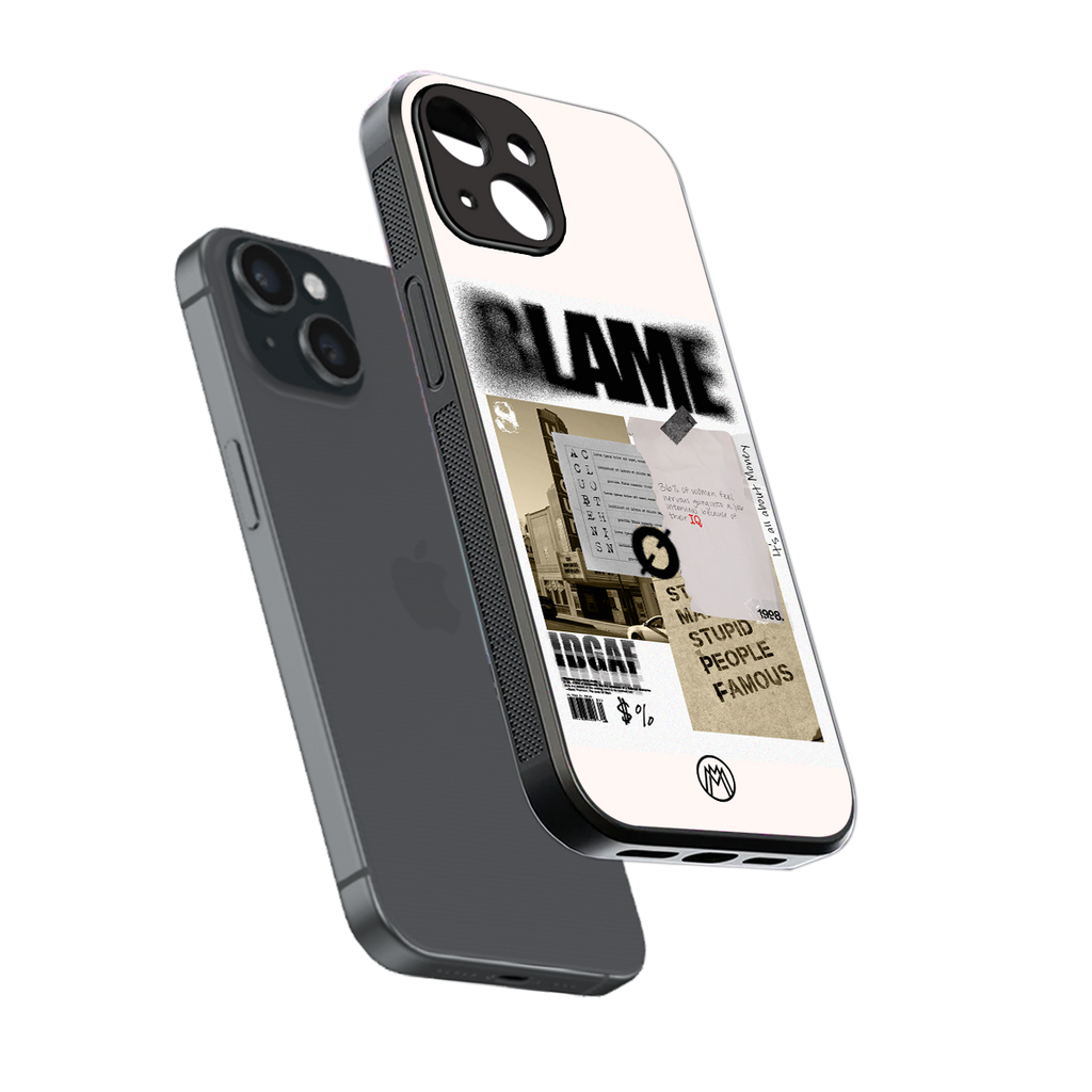 blame back phone cover | glass case for iphone 13 mini