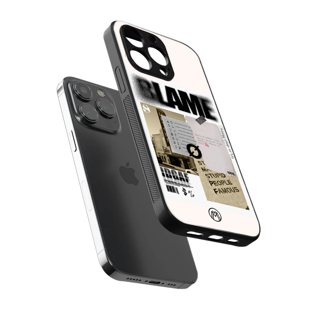 blame back phone cover | glass case for iphone 13 pro