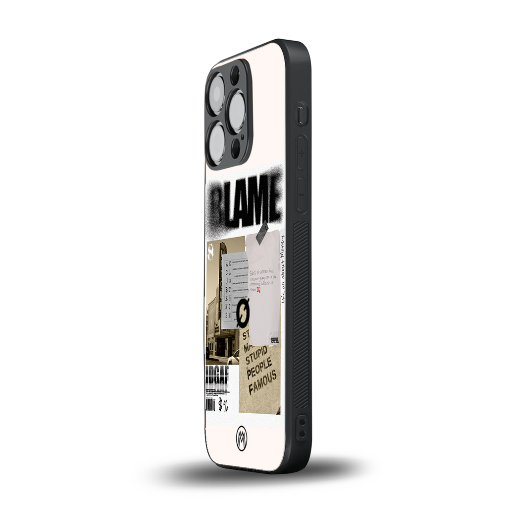 blame back phone cover | glass case for iphone 13 pro