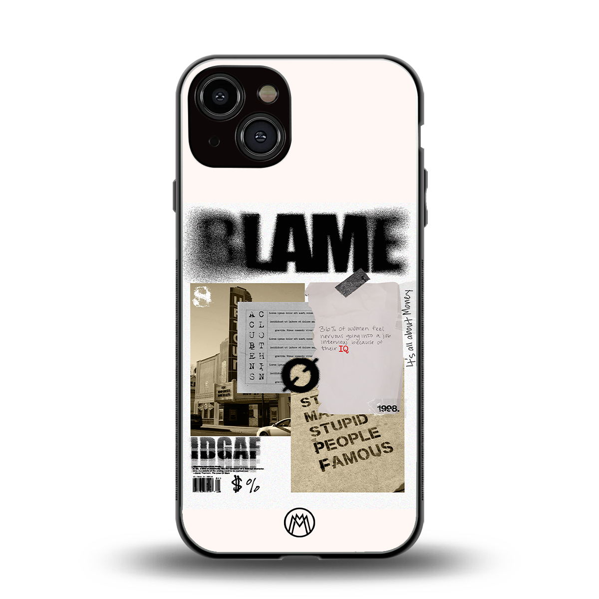 blame back phone cover | glass case for iphone 13