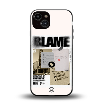 blame back phone cover | glass case for iphone 13