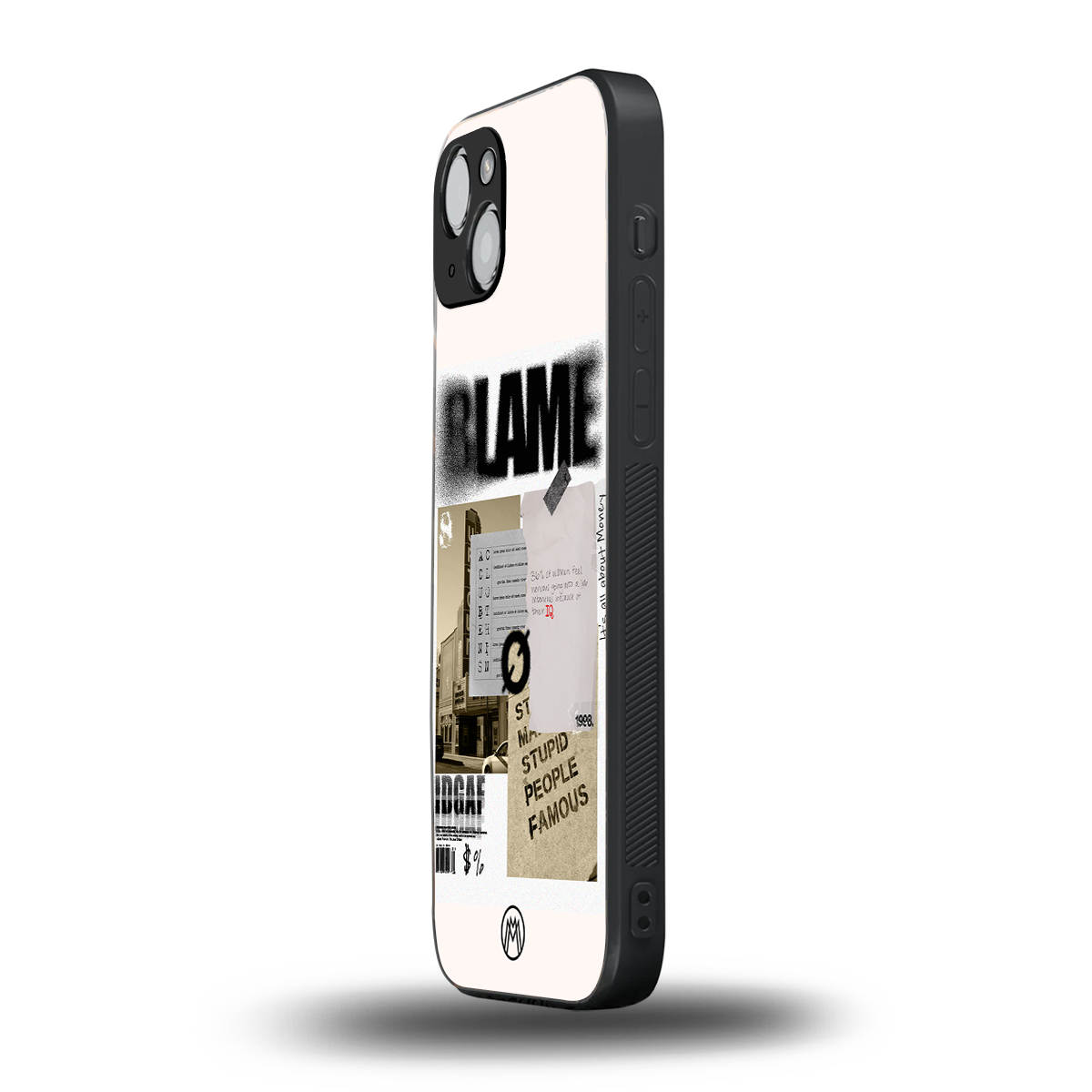 blame back phone cover | glass case for iphone 14 plus