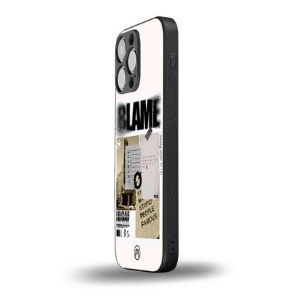 blame back phone cover | glass case for iphone 14 pro max