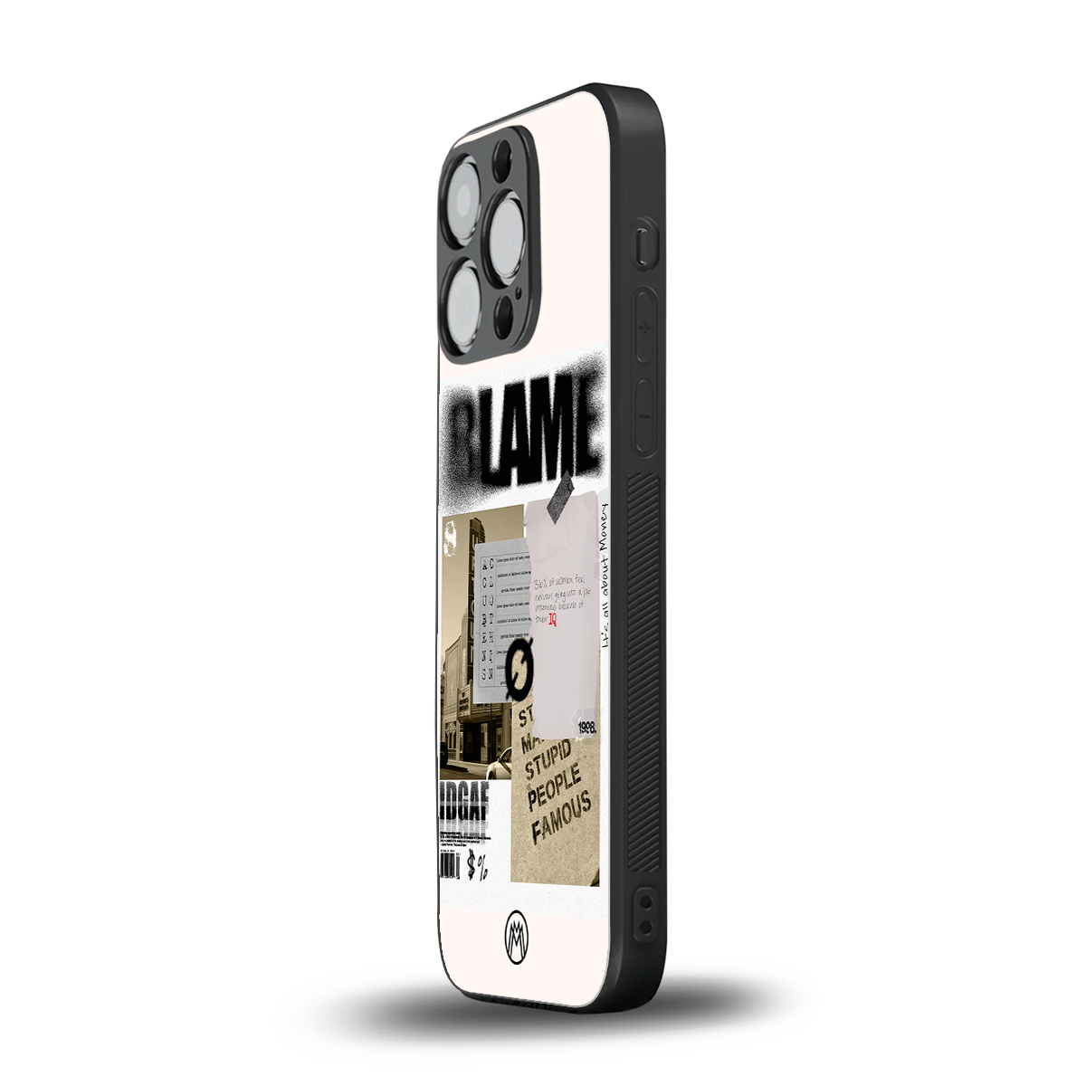 blame back phone cover | glass case for iphone 15 pro