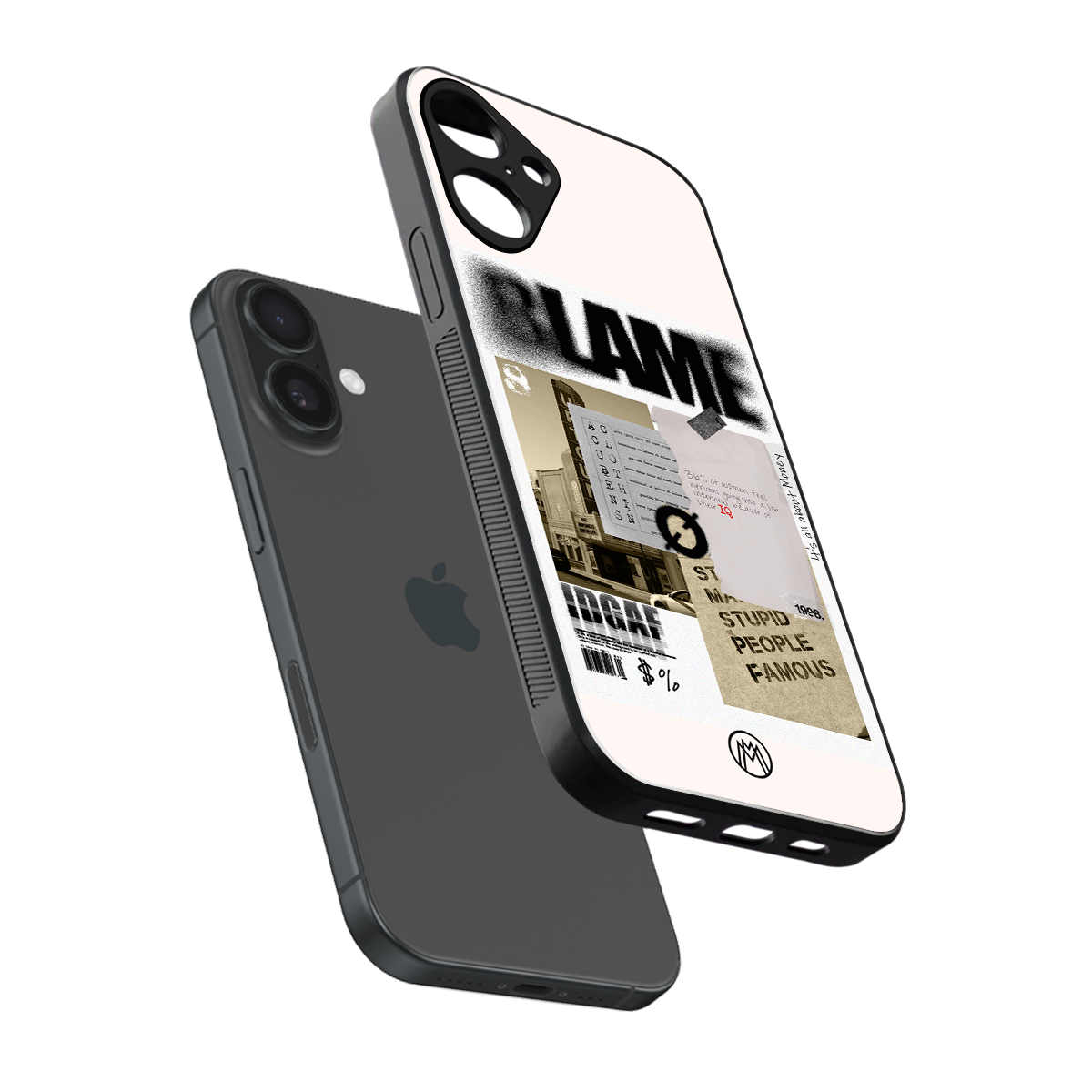 blame back phone cover | glass case for iphone 16 plus