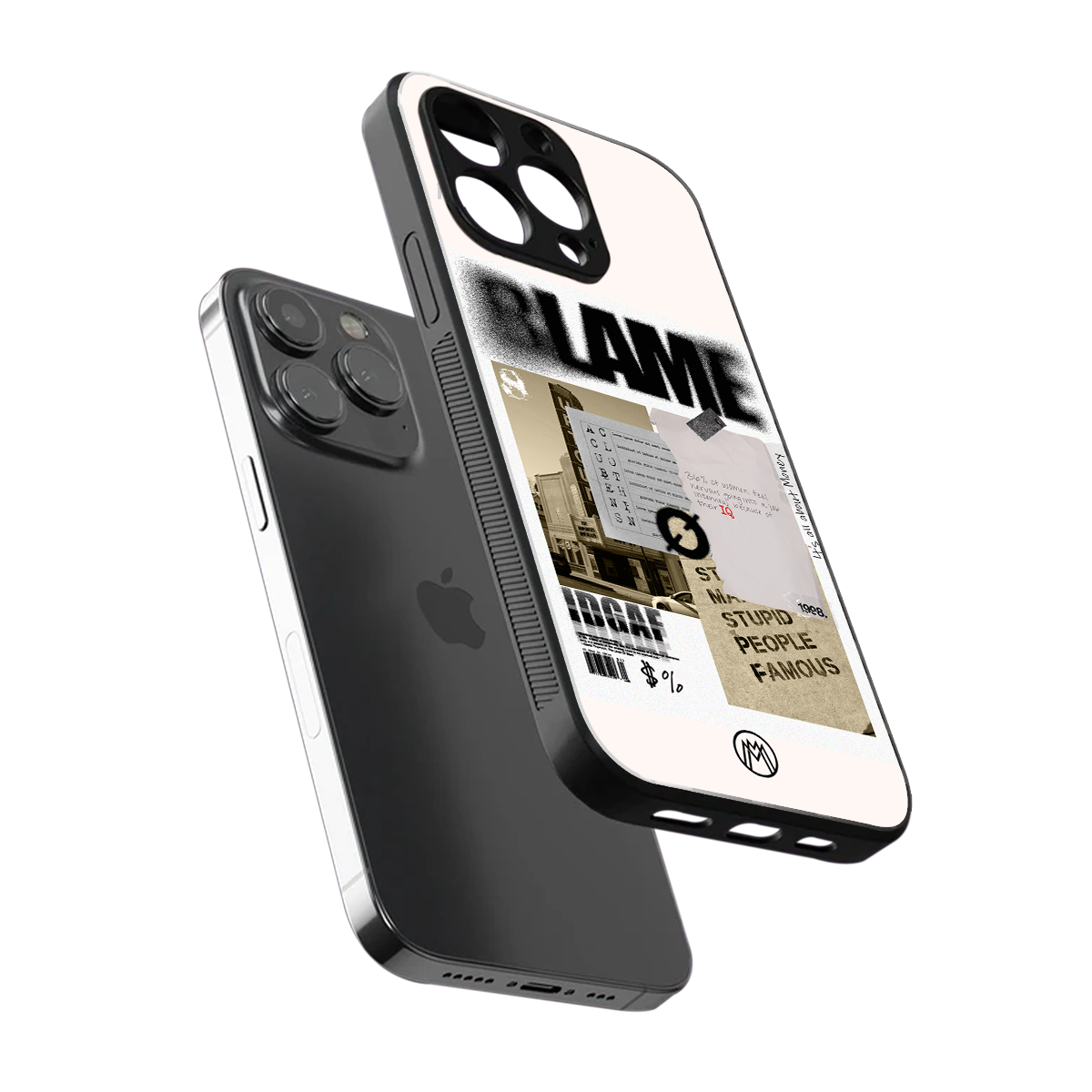 blame back phone cover | glass case for iphone 16 pro max