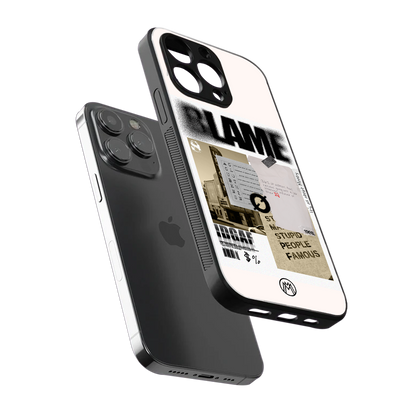 blame back phone cover | glass case for iphone 16 pro max