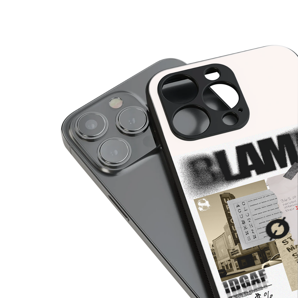 blame back phone cover | glass case for iphone 13 pro