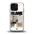 blame back phone cover | glass case for iphone 16 pro