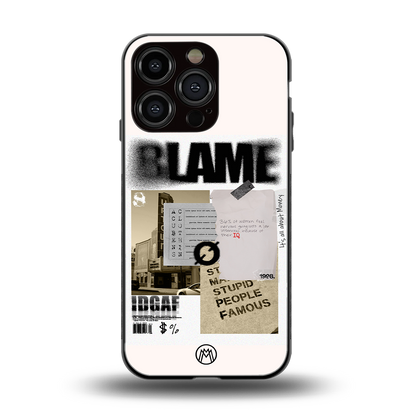 blame back phone cover | glass case for iphone 16 pro