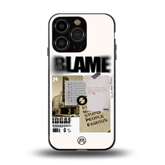 blame back phone cover | glass case for iphone 16 pro