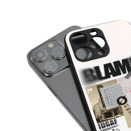 blame back phone cover | glass case for iphone 14