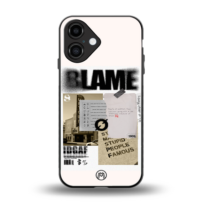 blame back phone cover | glass case for iphone 16