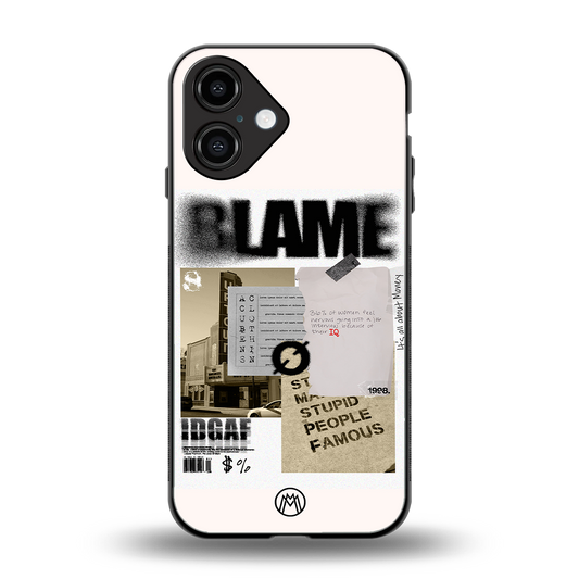 blame back phone cover | glass case for iphone 16