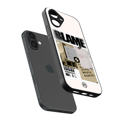 blame back phone cover | glass case for iphone 16