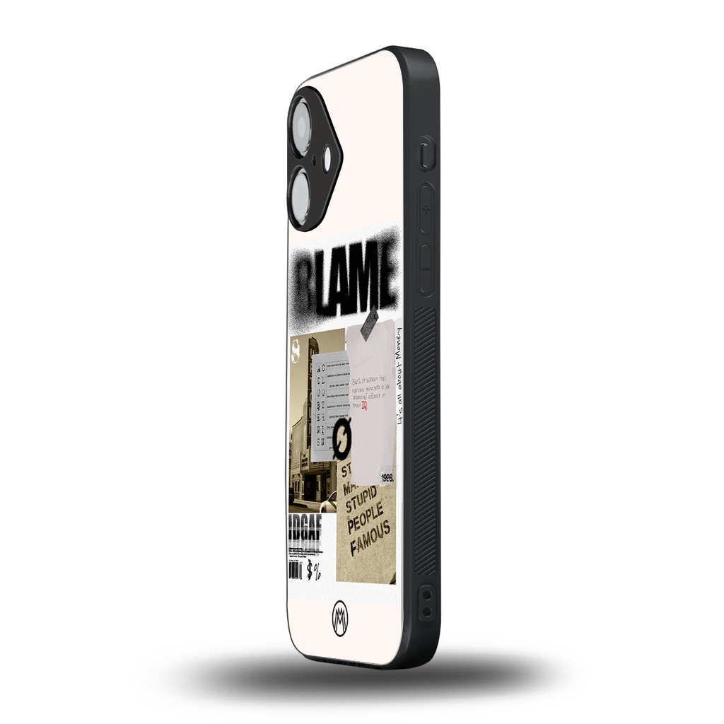 blame back phone cover | glass case for iphone 16