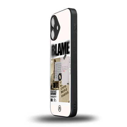 blame back phone cover | glass case for iphone 16