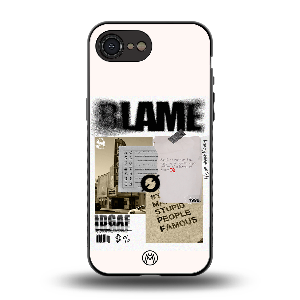 blame back phone cover | glass case for iphone 16e