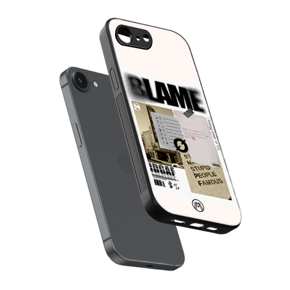 blame back phone cover | glass case for iphone 16e