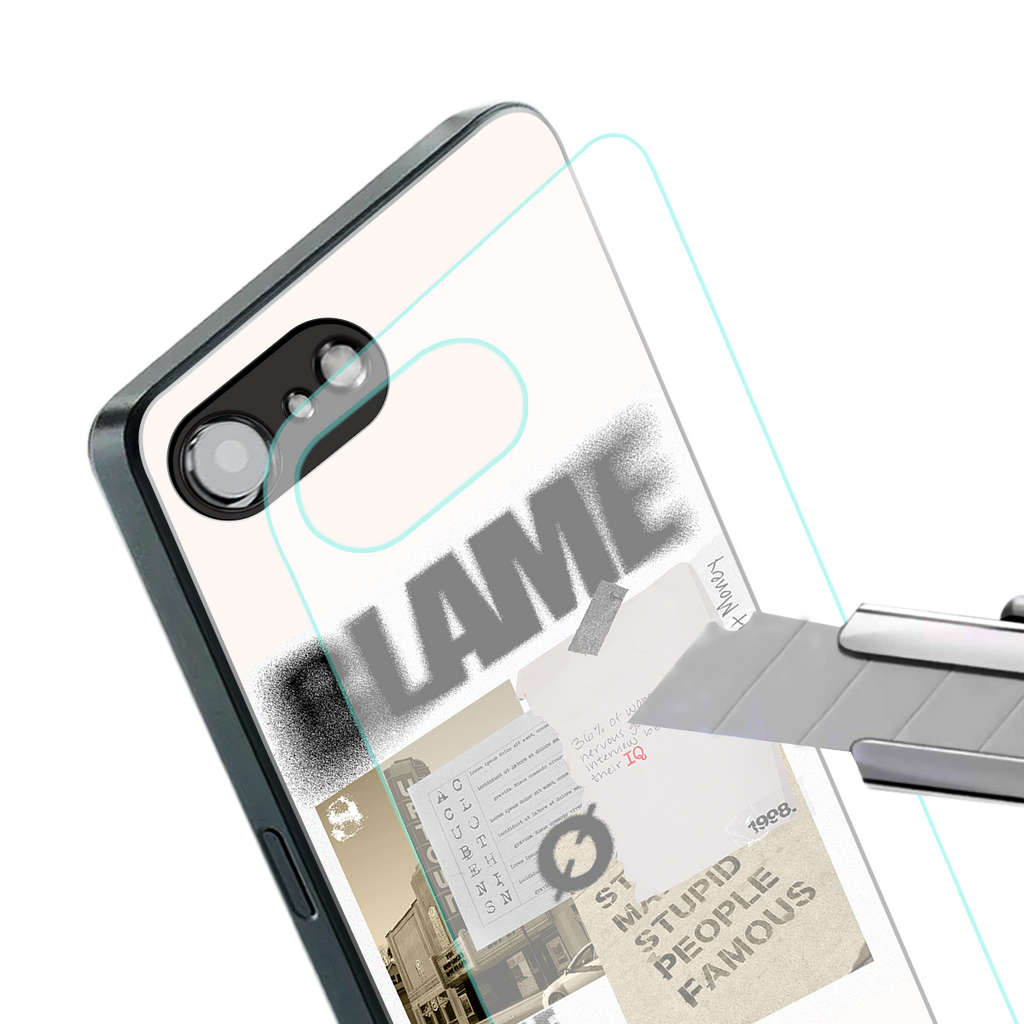 blame back phone cover | glass case for iphone 16e