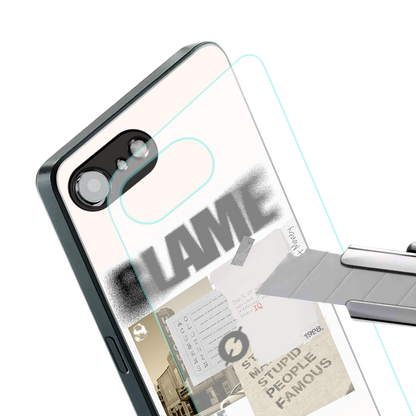blame back phone cover | glass case for iphone 16e