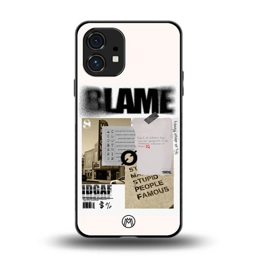 blame back phone cover | glass case for nothing phone 1