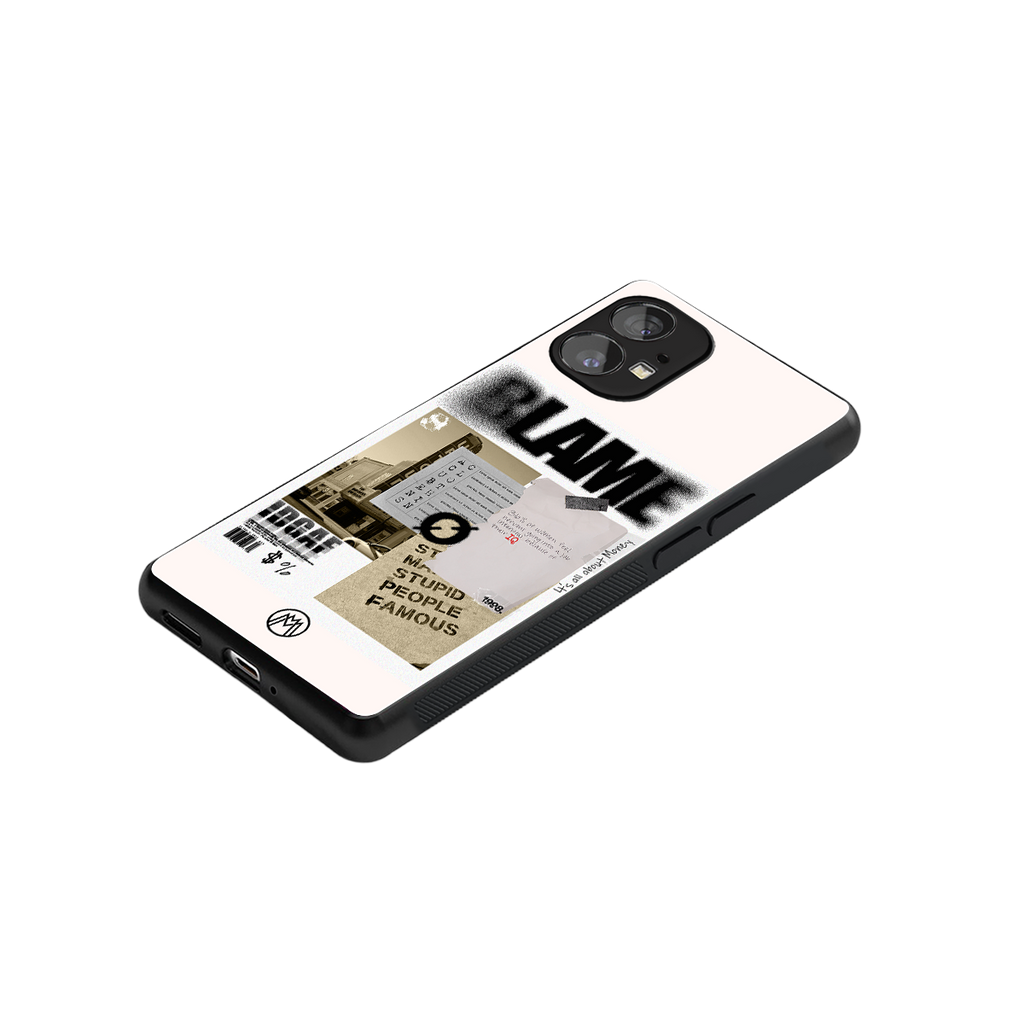 blame back phone cover | glass case for nothing phone 1