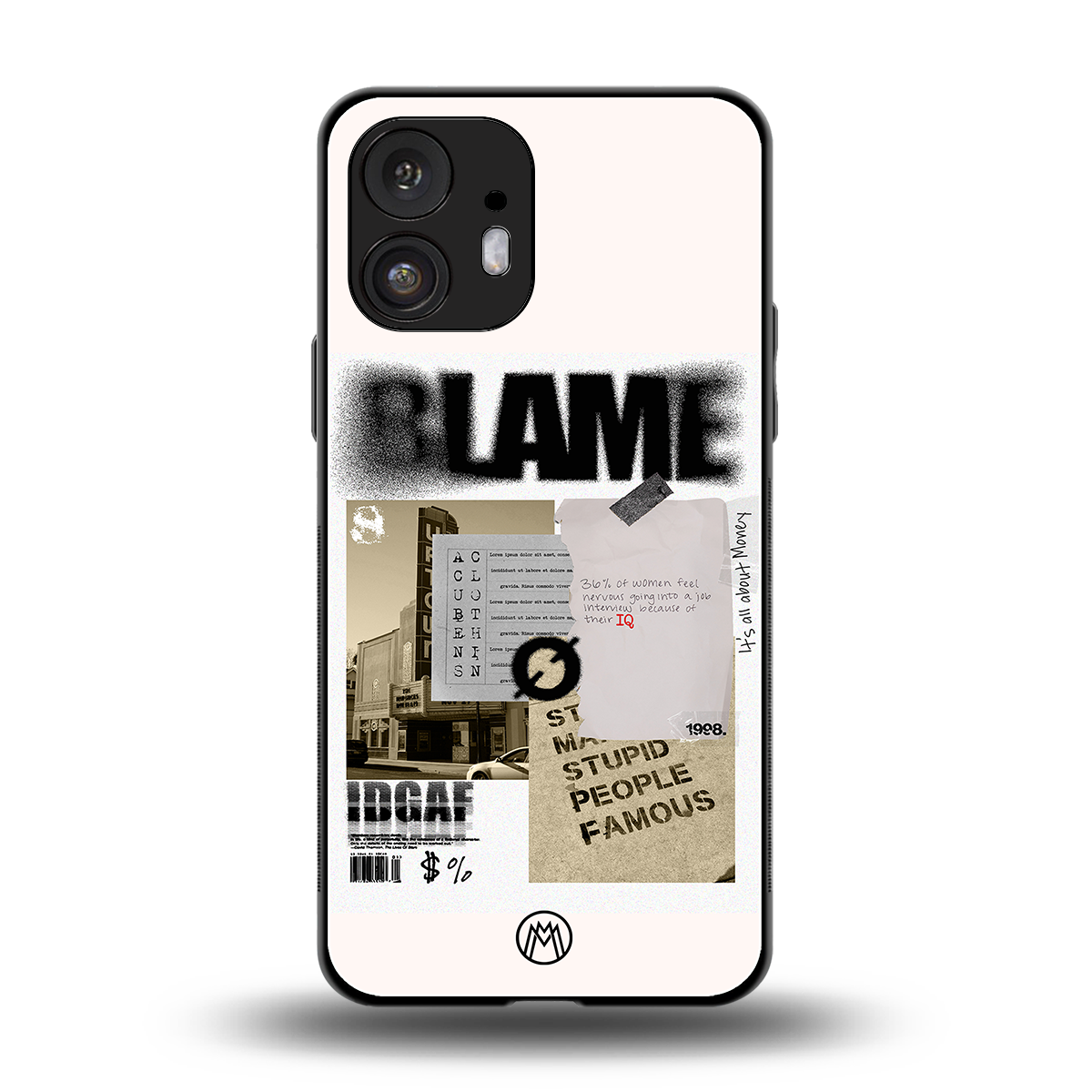 blame back phone cover | glass case for nothing phone 2