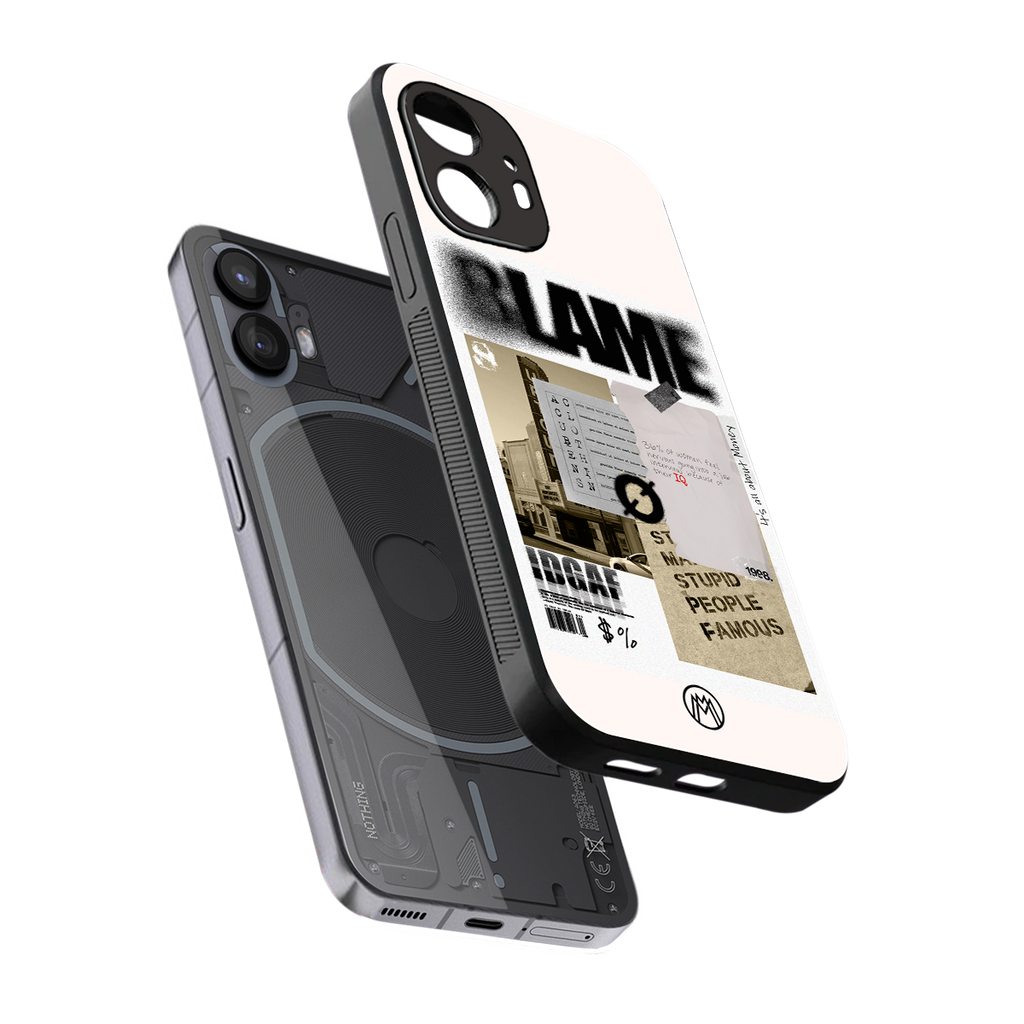 blame back phone cover | glass case for nothing phone 2