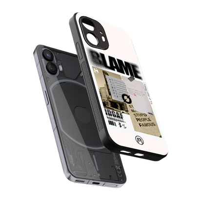 blame back phone cover | glass case for nothing phone 2
