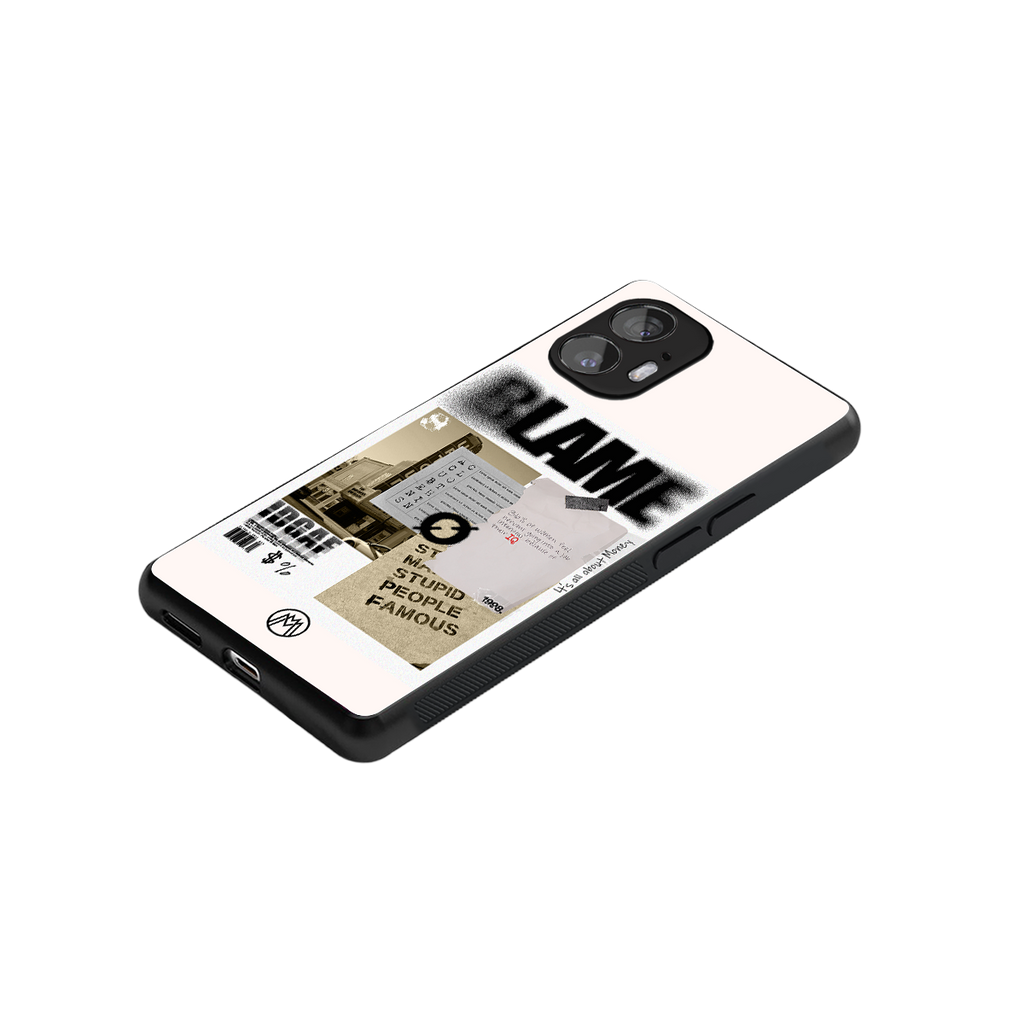 blame back phone cover | glass case for nothing phone 2