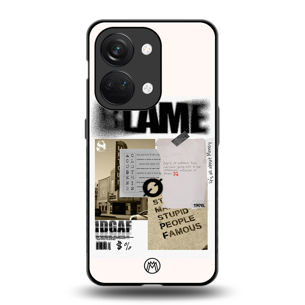 blame back phone cover | glass case for oneplus nord 3