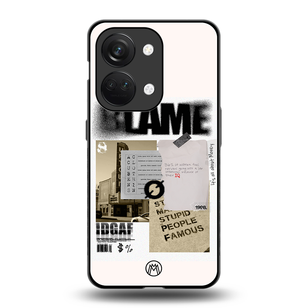blame back phone cover | glass case for oneplus nord 3