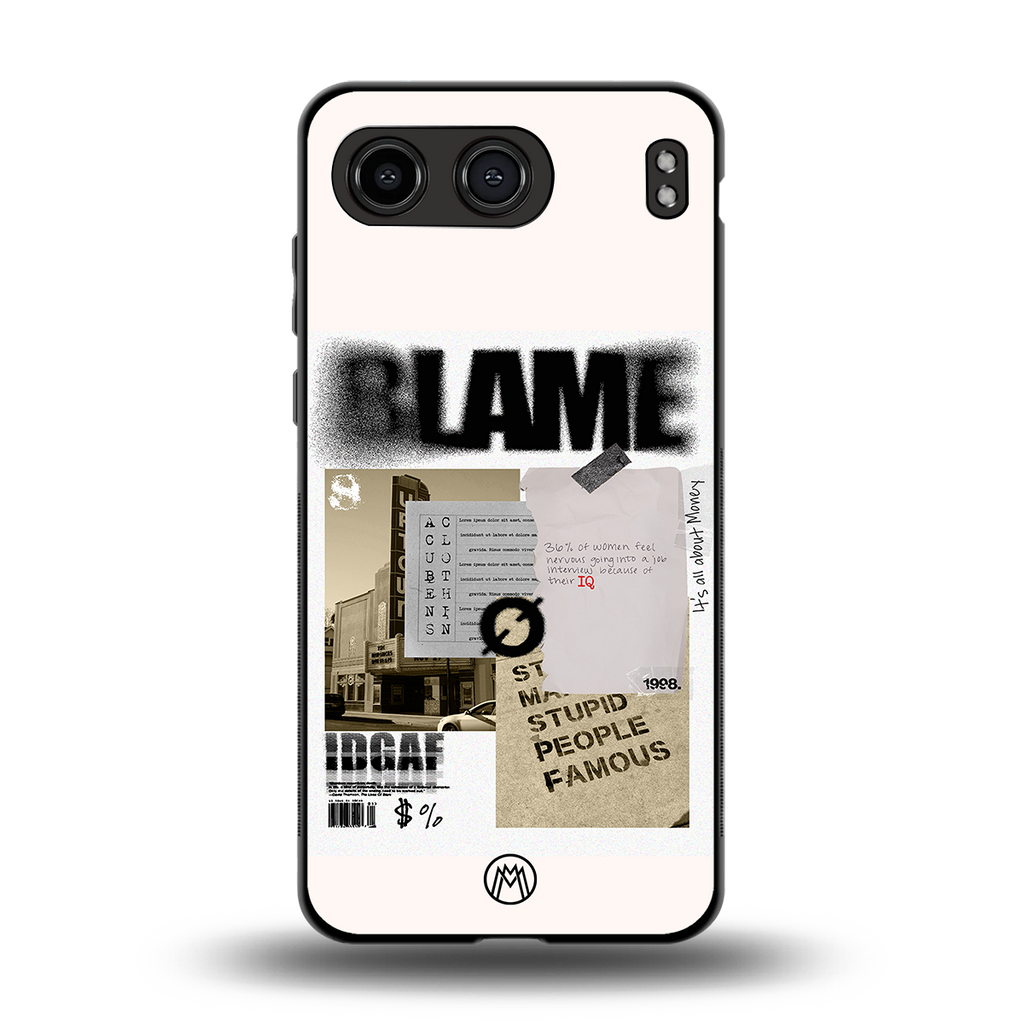 blame back phone cover | glass case for oneplus nord 4