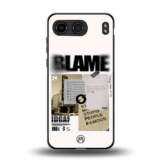 blame back phone cover | glass case for oneplus nord 4