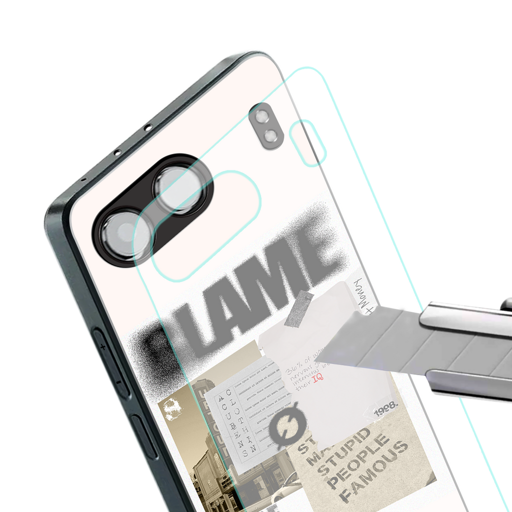 blame back phone cover | glass case for oneplus nord 4