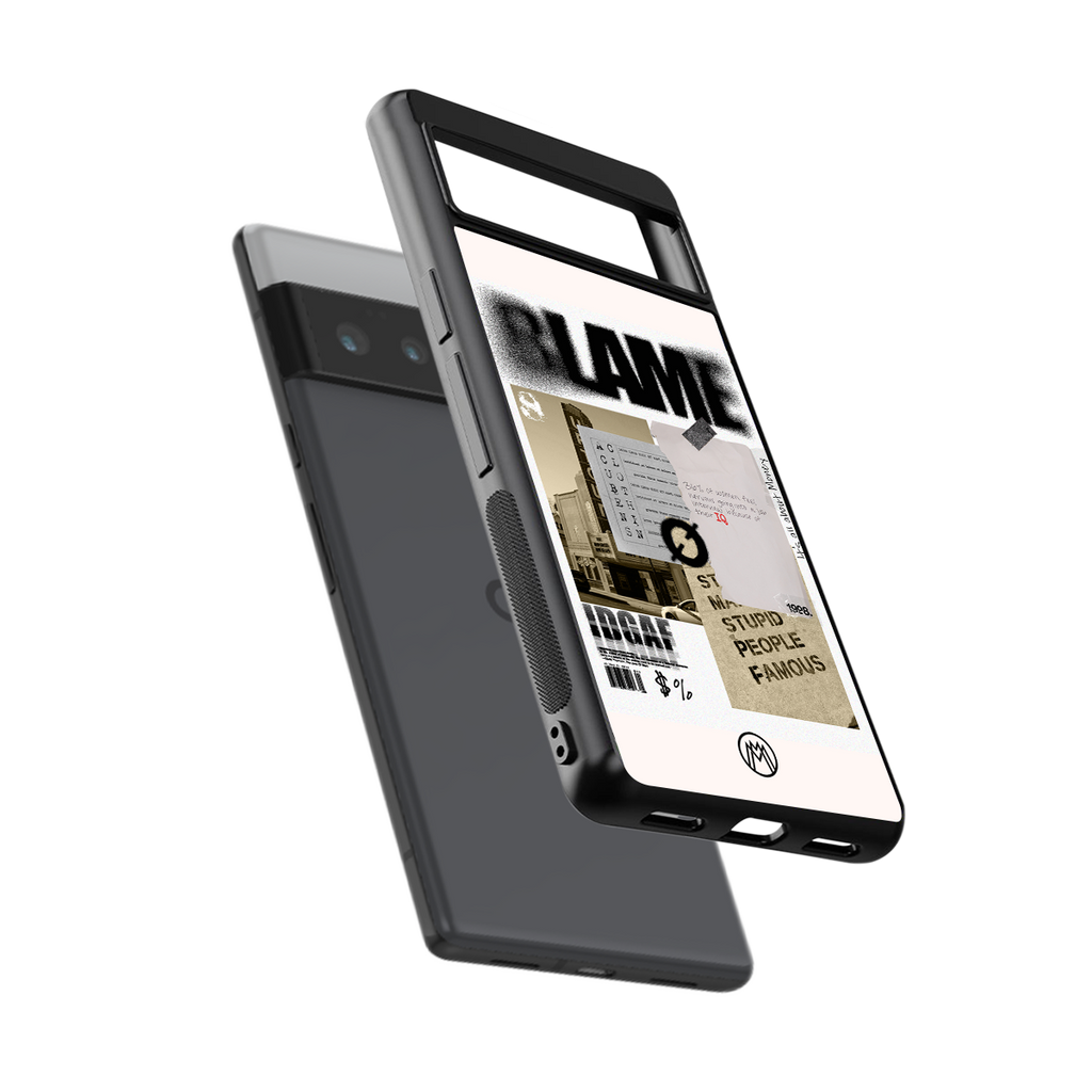 blame back phone cover | glass case for google pixel 6 pro