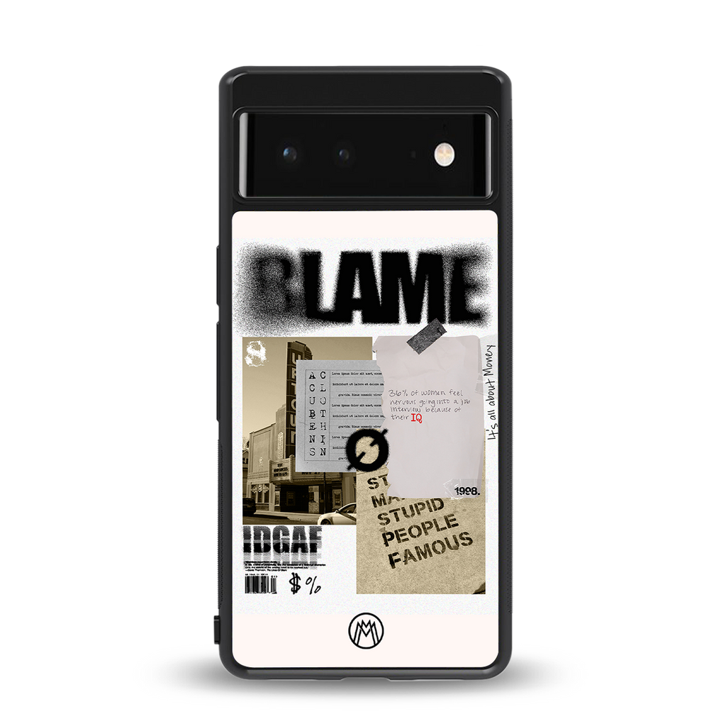blame back phone cover | glass case for google pixel 6