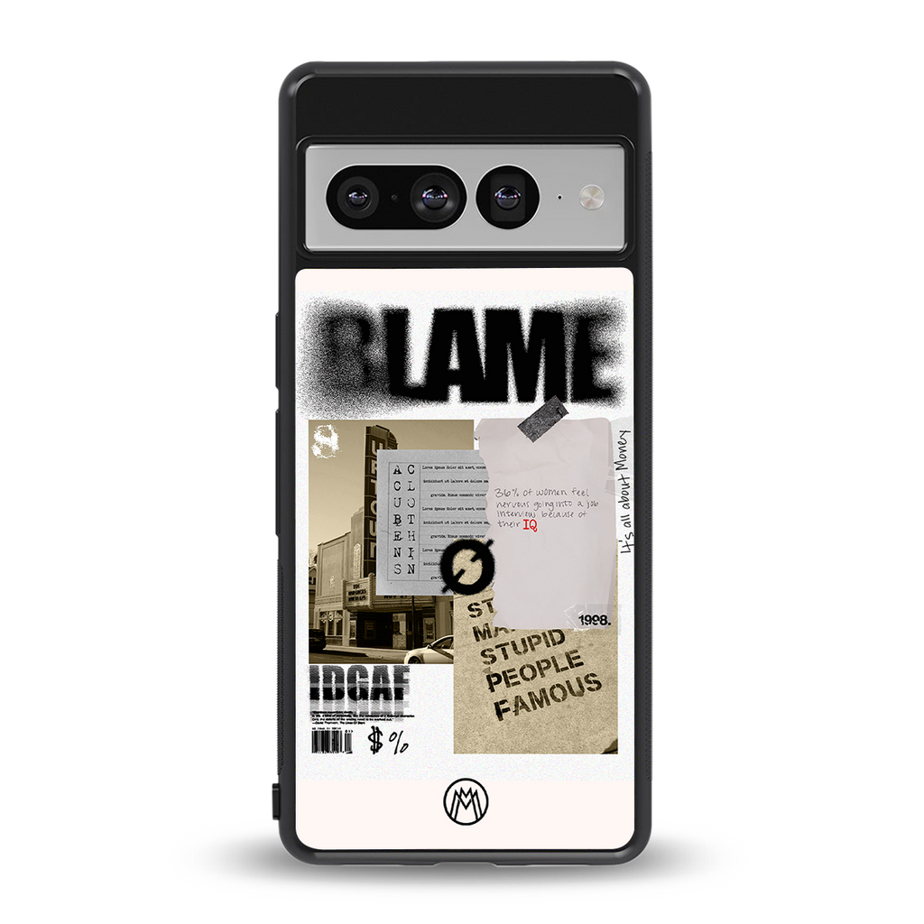 blame back phone cover | glass case for google pixel 7 pro