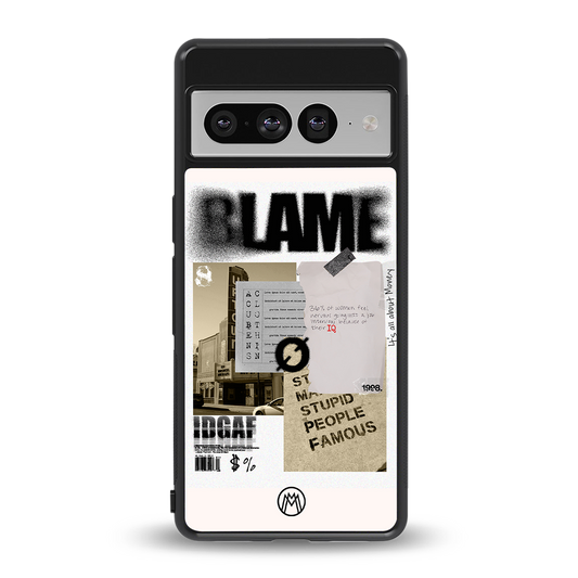 blame back phone cover | glass case for google pixel 7 pro