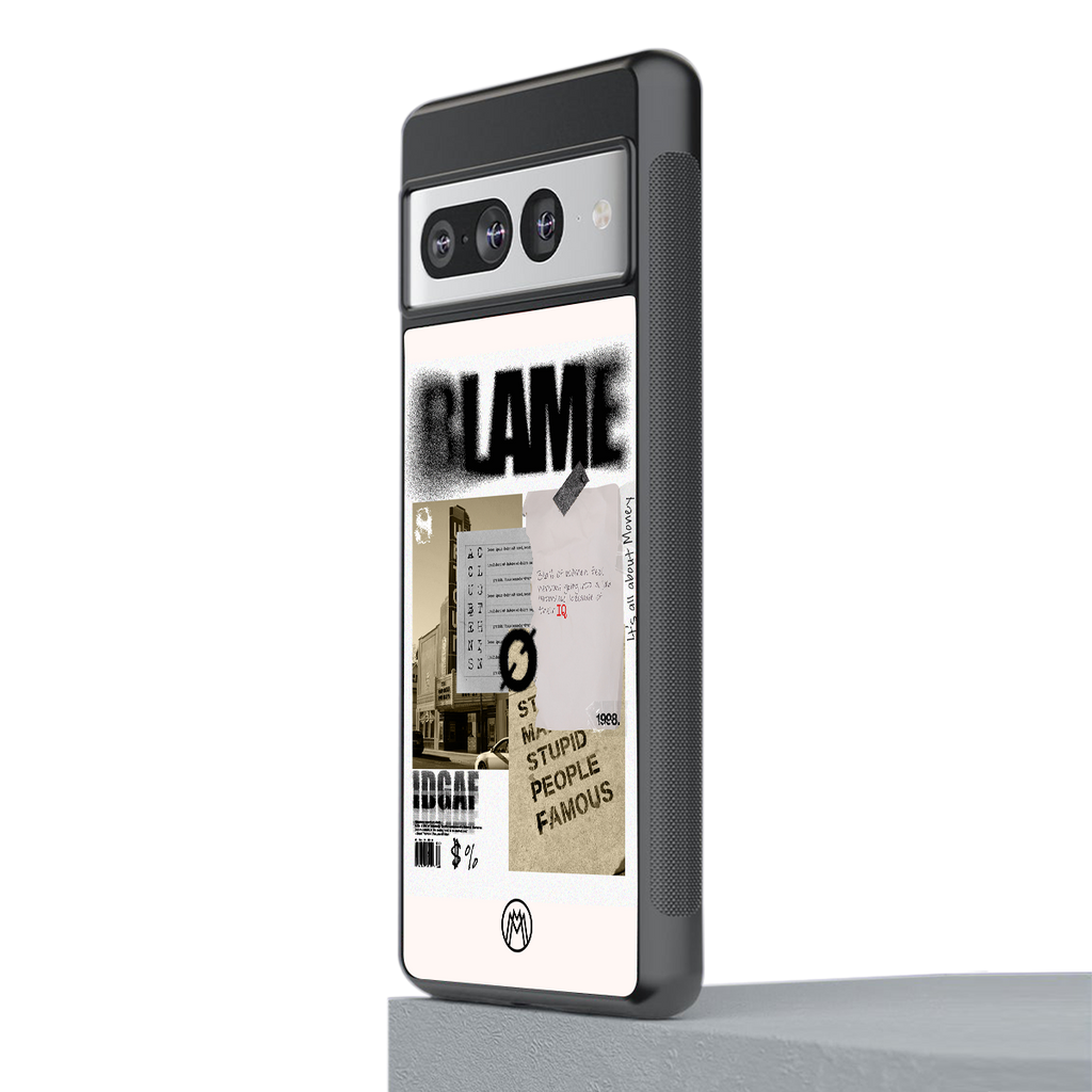 blame back phone cover | glass case for google pixel 7 pro