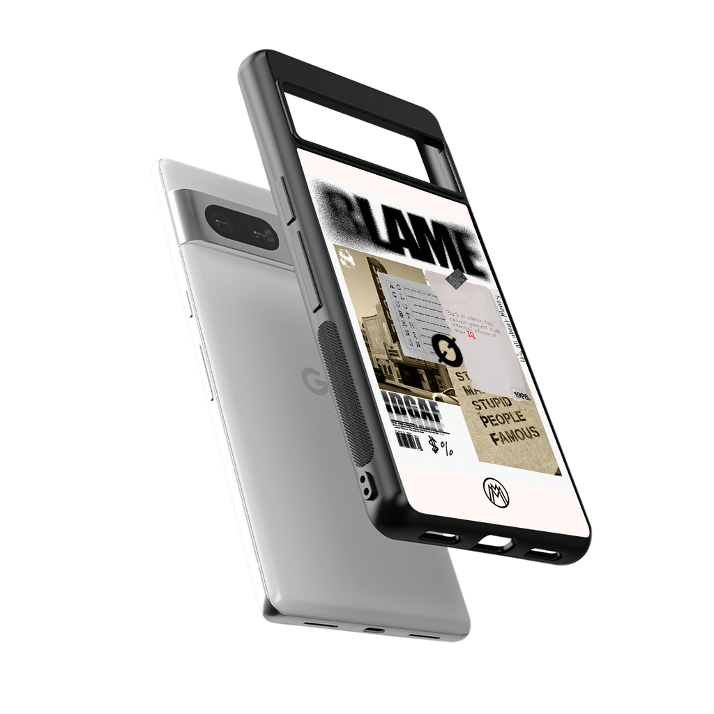 blame back phone cover | glass case for Google Pixel 7