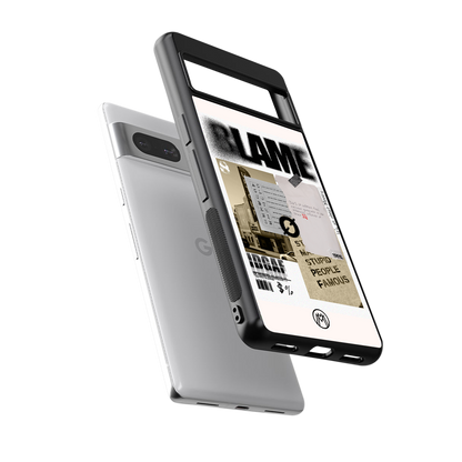 blame back phone cover | glass case for Google Pixel 7A