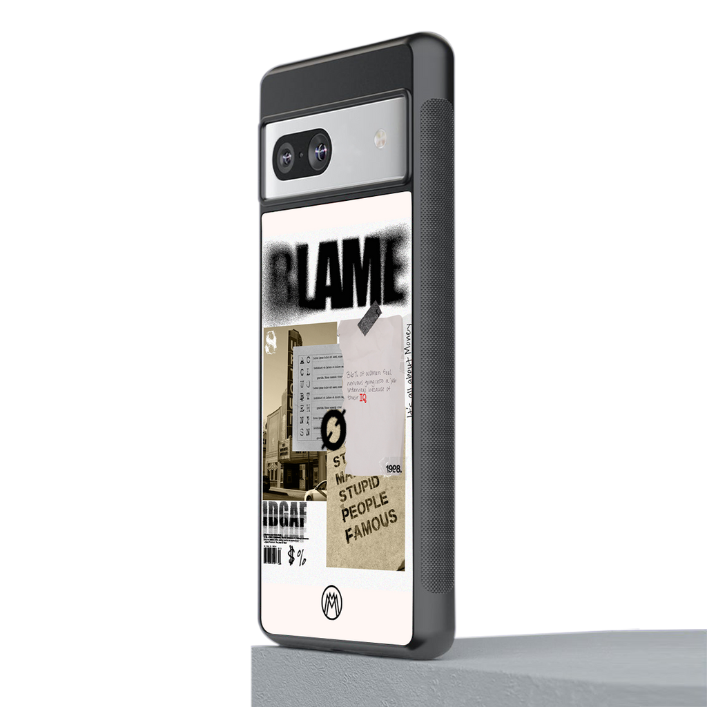 blame back phone cover | glass case for Google Pixel 7