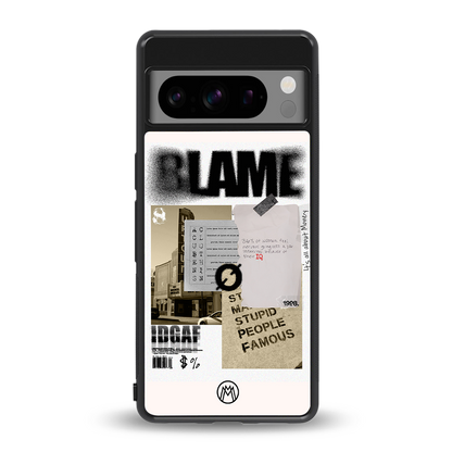 blame back phone cover | glass case for google pixel 8 pro