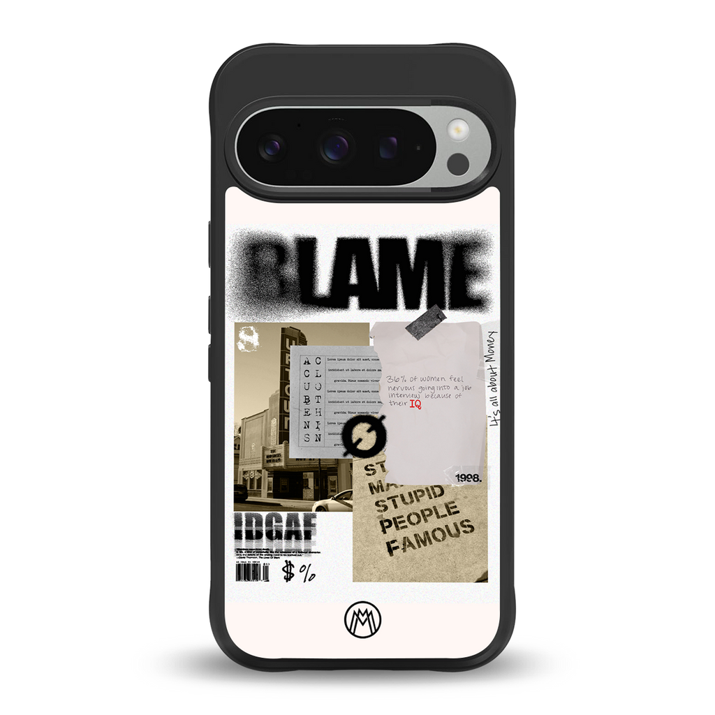 blame back phone cover | glass case for google pixel 9 pro xl